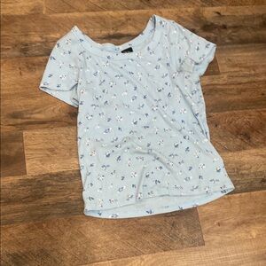 Art Class Light Blue Floral Short Sleeve Tee